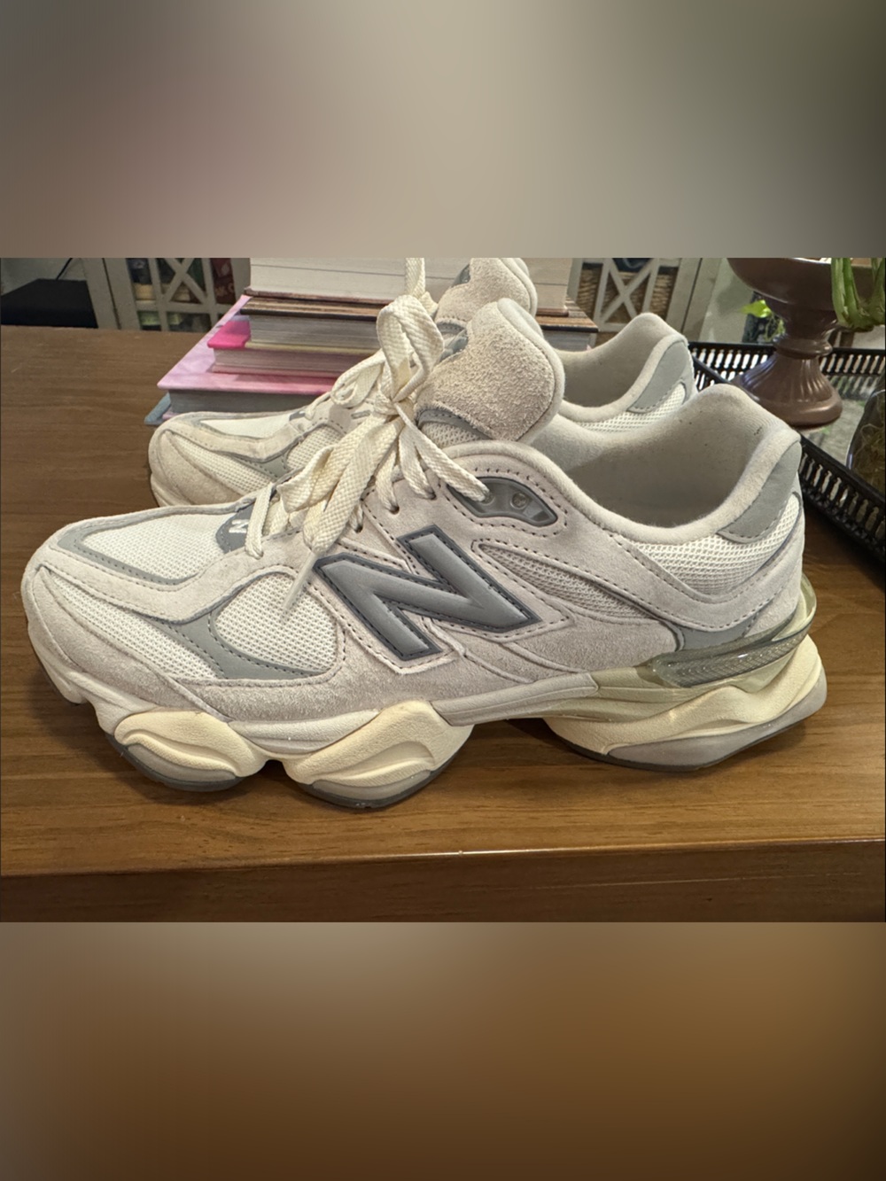 New Balance 9060 Sea Salt with Concrete and Silver Metallic